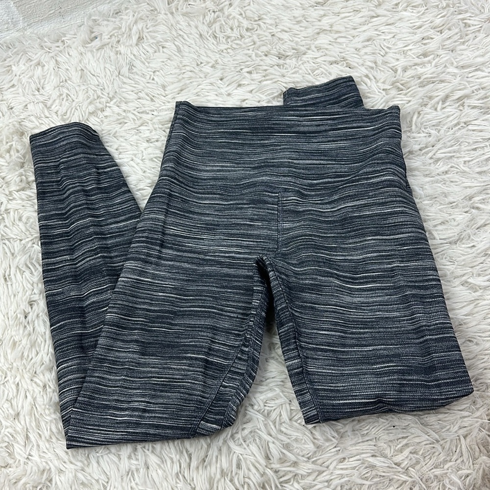 Lululemon Align Pant II 25" Mini Space Dye Herringbone Heathered Black White